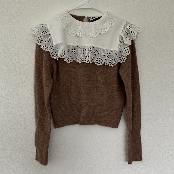 Zara Sweaters - Zara Eyelet Sweater Size XS